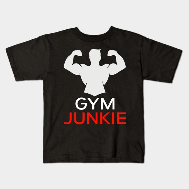 Gym Junkie Kids T-Shirt by zeevana